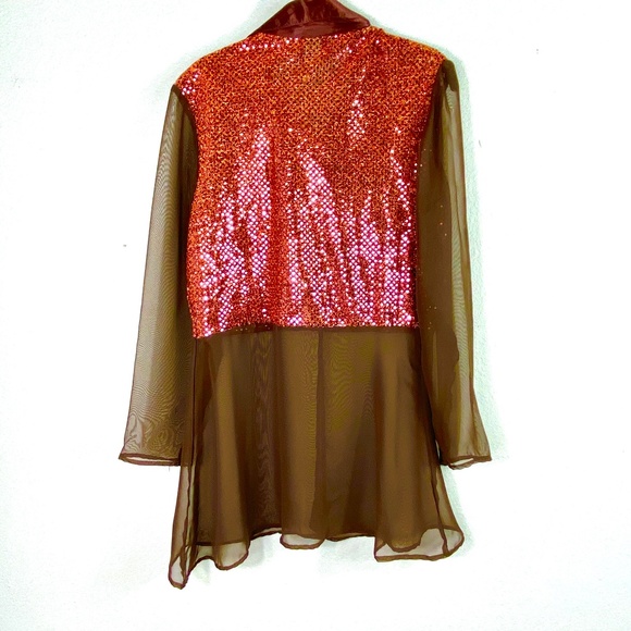 VINTAGE Wear On Earth Shiny Sheer Button Down Top - Picture 4 of 5